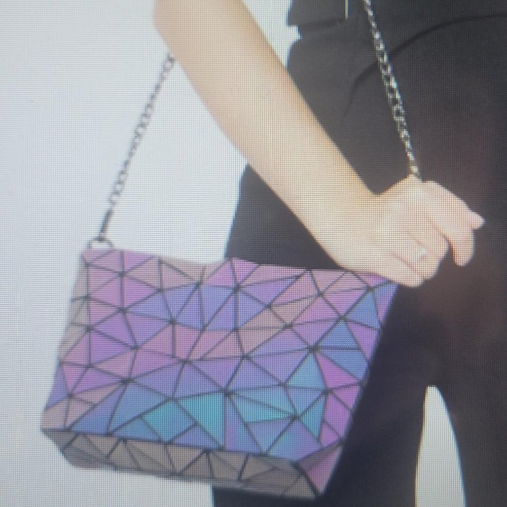 Geometric Holographic Reflective Handbag